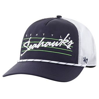 Men's '47 College Navy/White Seattle Seahawks Downburst Relaxed Hitch Trucker Adjustable Hat
