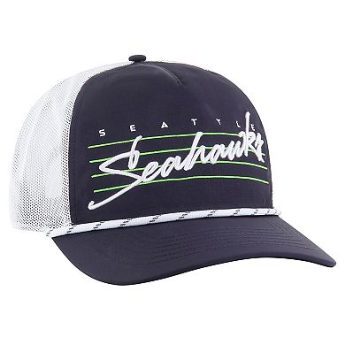 Men's '47 College Navy/White Seattle Seahawks Downburst Relaxed Hitch Trucker Adjustable Hat