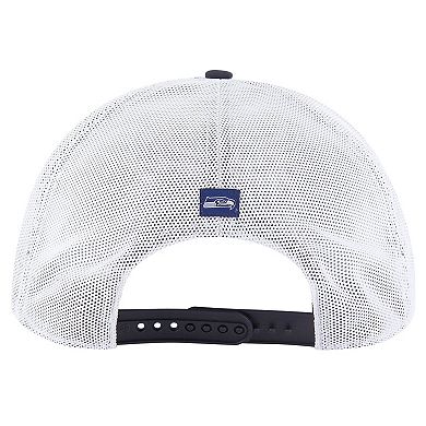 Men's '47 College Navy/White Seattle Seahawks Downburst Relaxed Hitch Trucker Adjustable Hat