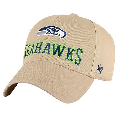 Men's '47 Khaki Seattle Seahawks Powell MVP Adjustable Hat