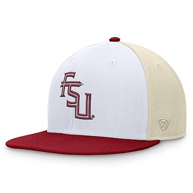 Men's Top of the World White/Garnet Florida State Seminoles Tri-Tone Heritage Collector Fitted Hat