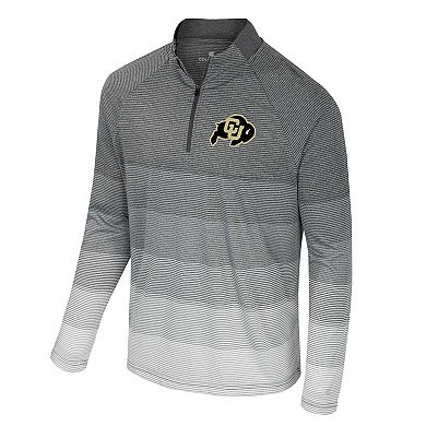 Men's Colosseum Gray Colorado Buffaloes AI Striped Mesh Quarter-Zip Raglan Windshirt
