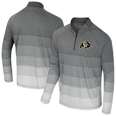 Men's Colosseum Gray Colorado Buffaloes AI Striped Mesh Quarter-Zip Raglan Windshirt