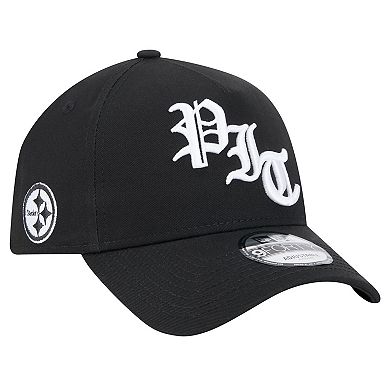 Men's New Era Black Pittsburgh Steelers Mystic 9FORTY A-Frame Adjustable Hat