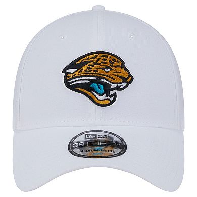 Men's New Era White Jacksonville Jaguars Throwback 39THIRTY Flex Hat