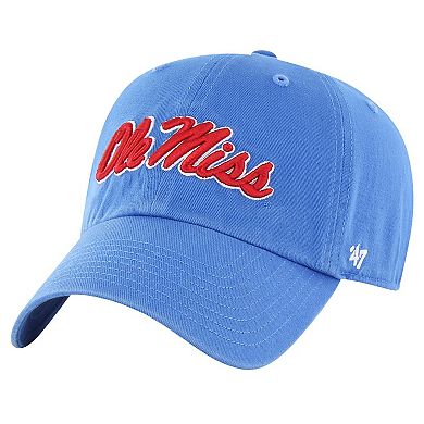 Youth '47 Powder Blue Ole Miss Rebels Clean Up Adjustable Hat