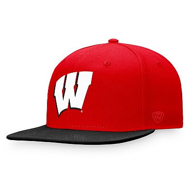 Men's Top of the World Red Wisconsin Badgers Fundamental Snapback Hat