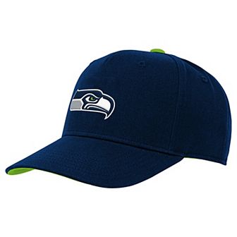 Youth College Navy Seattle Seahawks Team Pre-Curved Adjustable Hat