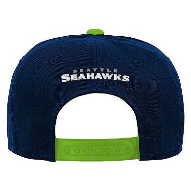 Youth College Navy Seattle Seahawks Team Pre-Curved Adjustable Hat