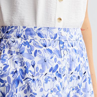 Women's Croft & Barrow® Floral Button-Front Midi Skirt