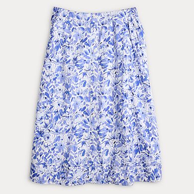 Women's Croft & Barrow® Floral Button-Front Midi Skirt