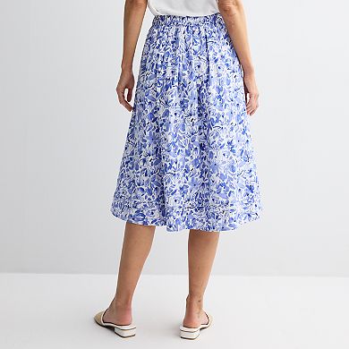 Women's Croft & Barrow® Floral Button-Front Midi Skirt