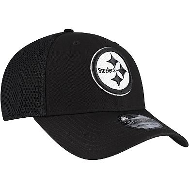 Men's New Era Black Pittsburgh Steelers Main Neo 39THIRTY Flex Hat