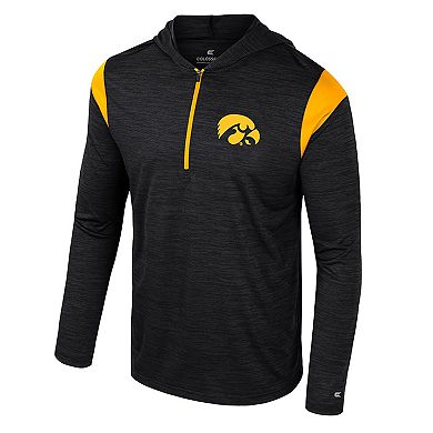 Men's Colosseum Black Iowa Hawkeyes Dozer Half-Zip Windshirt