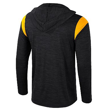 Men's Colosseum Black Iowa Hawkeyes Dozer Half-Zip Windshirt