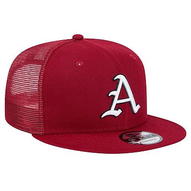 Men's New Era Cardinal Arkansas Razorbacks 9FIFTY Trucker Snapback Hat
