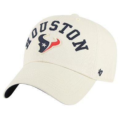 Men's '47 Cream Houston Texans Clubhouse Faber Clean Up Adjustable Hat