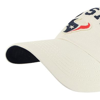 Men's '47 Cream Houston Texans Clubhouse Faber Clean Up Adjustable Hat