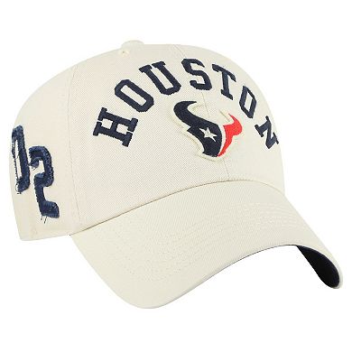 Men's '47 Cream Houston Texans Clubhouse Faber Clean Up Adjustable Hat
