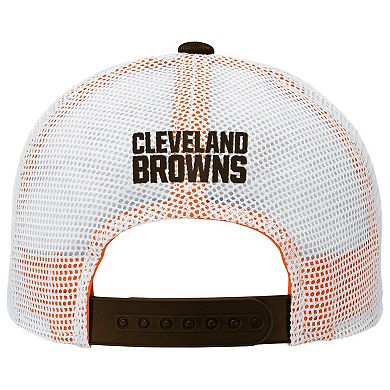 Youth Brown Cleveland Browns Core Lockup Trucker Adjustable Hat
