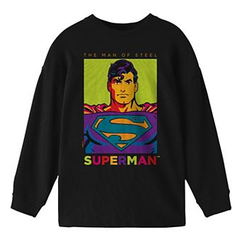 Boys 8-20 Superman Pop Color Long Sleeve Graphic Tee
