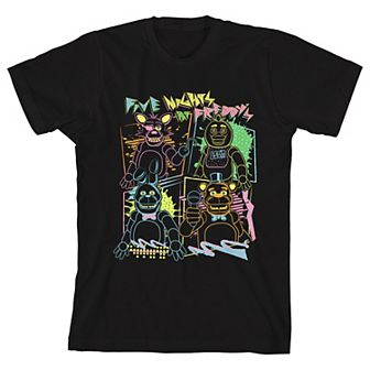 Boys 8-20 Five Nights At Freddy's 80's Retro Design Short Sleeve Graphic Tee