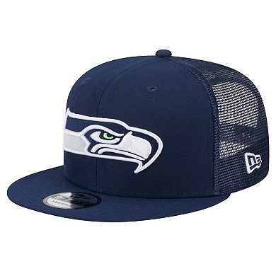 Men's New Era College Navy Seattle Seahawks Main Trucker 9FIFTY Snapback Hat