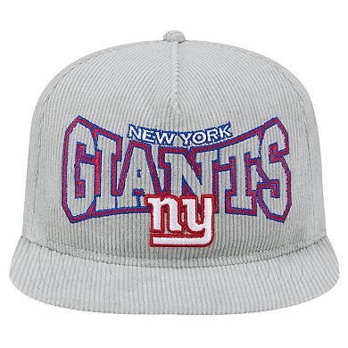 Men's New Era Gray New York Giants Corduroy Golfer Adjustable Hat