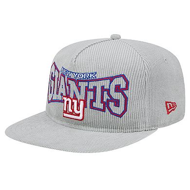 Men's New Era Gray New York Giants Corduroy Golfer Adjustable Hat