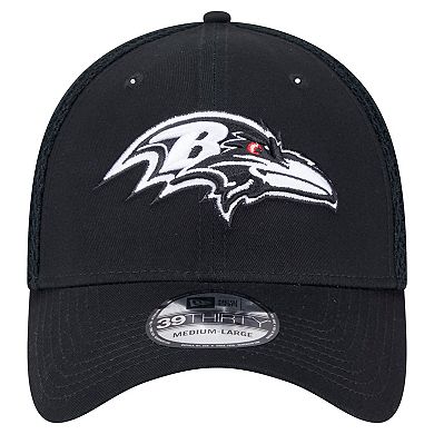 Men's New Era Black Baltimore Ravens Main Neo 39THIRTY Flex Hat