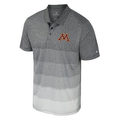 Men's Colosseum Gray Minnesota Golden Gophers Striped Mesh Polo