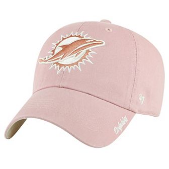 Women's '47 Pink Miami Dolphins Ballpark Cheer Dusty Rose Clean Up Adjustable Hat