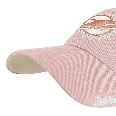 Women's '47 Pink Miami Dolphins Ballpark Cheer Dusty Rose Clean Up Adjustable Hat