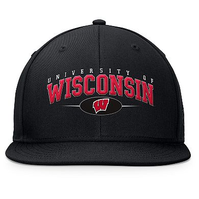 Men's Top of the World Black Wisconsin Badgers Bullpen Snapback Hat