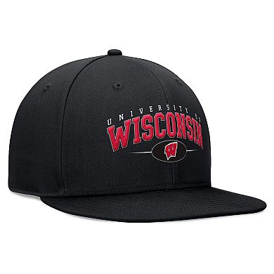 Men's Top of the World Black Wisconsin Badgers Bullpen Snapback Hat