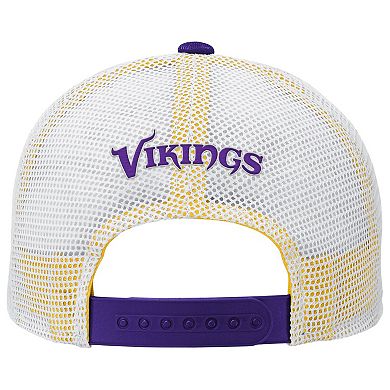 Youth Purple Minnesota Vikings Core Lockup Trucker Adjustable Hat