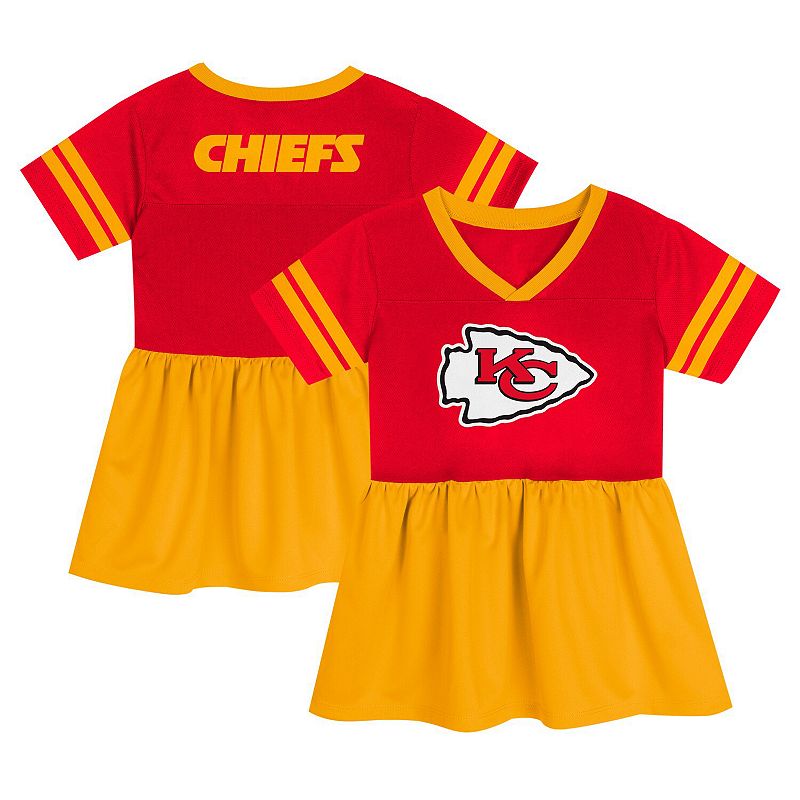 Girls Toddler Red Kansas City Chiefs Stadium Lights Fashion Jersey Dress, Toddler Unisex,