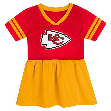 Girls Toddler Red Kansas City Chiefs Stadium Lights Fashion Jersey Dress