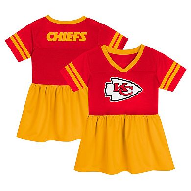 Girls Toddler Red Kansas City Chiefs Stadium Lights Fashion Jersey Dress