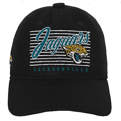 Youth Black Jacksonville Jaguars Retro Wooly Adjustable Hat