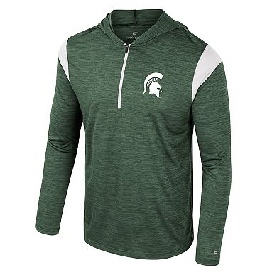 Men's Colosseum Green Michigan State Spartans Dozer Half-Zip Windshirt