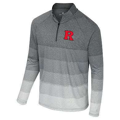 Men's Colosseum Gray Rutgers Scarlet Knights AI Striped Mesh Quarter-Zip Raglan Windshirt
