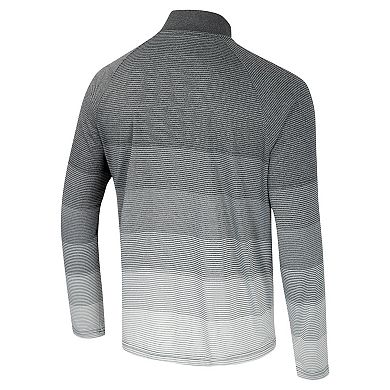 Men's Colosseum Gray Rutgers Scarlet Knights AI Striped Mesh Quarter-Zip Raglan Windshirt
