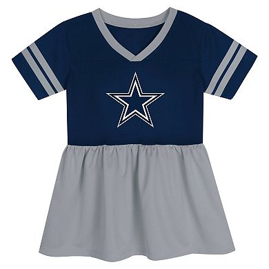 Girls Toddler Navy Dallas Cowboys Stadium Lights Fashion Jersey Dress