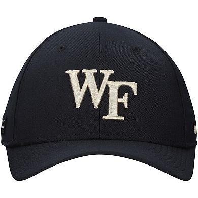 Men's Nike Black Wake Forest Demon Deacons 2024 Sideline Rise Swoosh Flex Hat