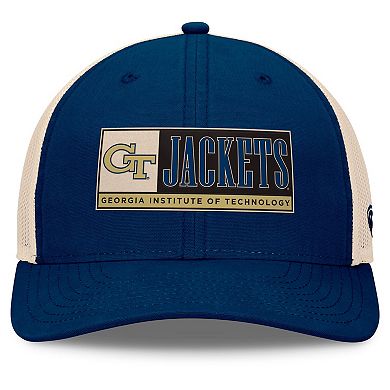 Men's Top of the World Navy/Natural Georgia Tech Yellow Jackets Bennett Trucker Adjustable Hat