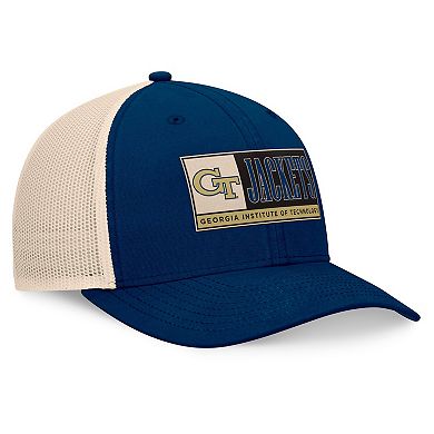 Men's Top of the World Navy/Natural Georgia Tech Yellow Jackets Bennett Trucker Adjustable Hat