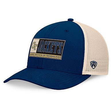 Men's Top of the World Navy/Natural Georgia Tech Yellow Jackets Bennett Trucker Adjustable Hat