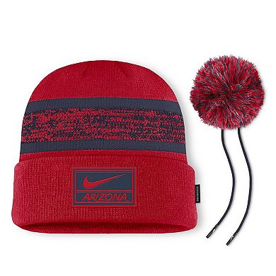 Men's Nike Red Arizona Wildcats On-Field Peak Cuffed Knit Hat with Pom