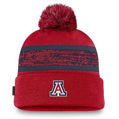 Men's Nike Red Arizona Wildcats On-Field Peak Cuffed Knit Hat with Pom